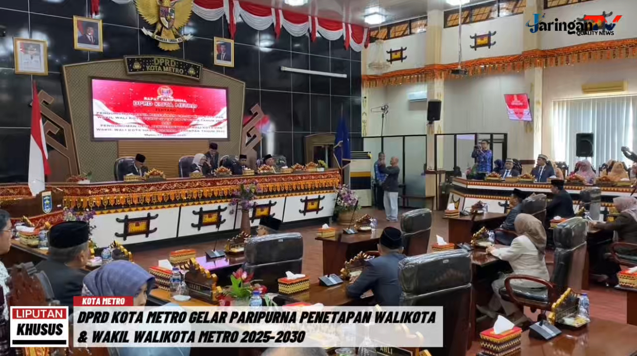 DPRD KOTA METRO MENGGELAR PARIPURNA PENETAPAN WALIKOTA & WAKIL WALIKOTA METRO TERPILIH 2025- 2030